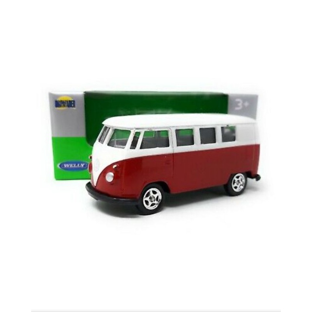 Welly Nex Modelcar DieCast 1/60 Volkswagen T1 Bus 1963 red white box + Bubble Wrap Packingin
