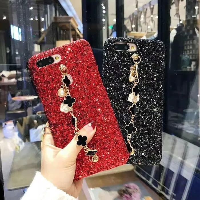 Case Realme C3 FLOWER PEARL GLITTER Hardcase Casing Hp Realme Terbaru