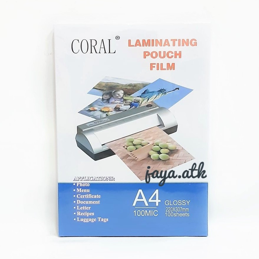 PLASTIK LAMINATING A4 LAMINASI PANAS HOT LAMINATING FILM A4 100 MICRON 100 LEMBAR