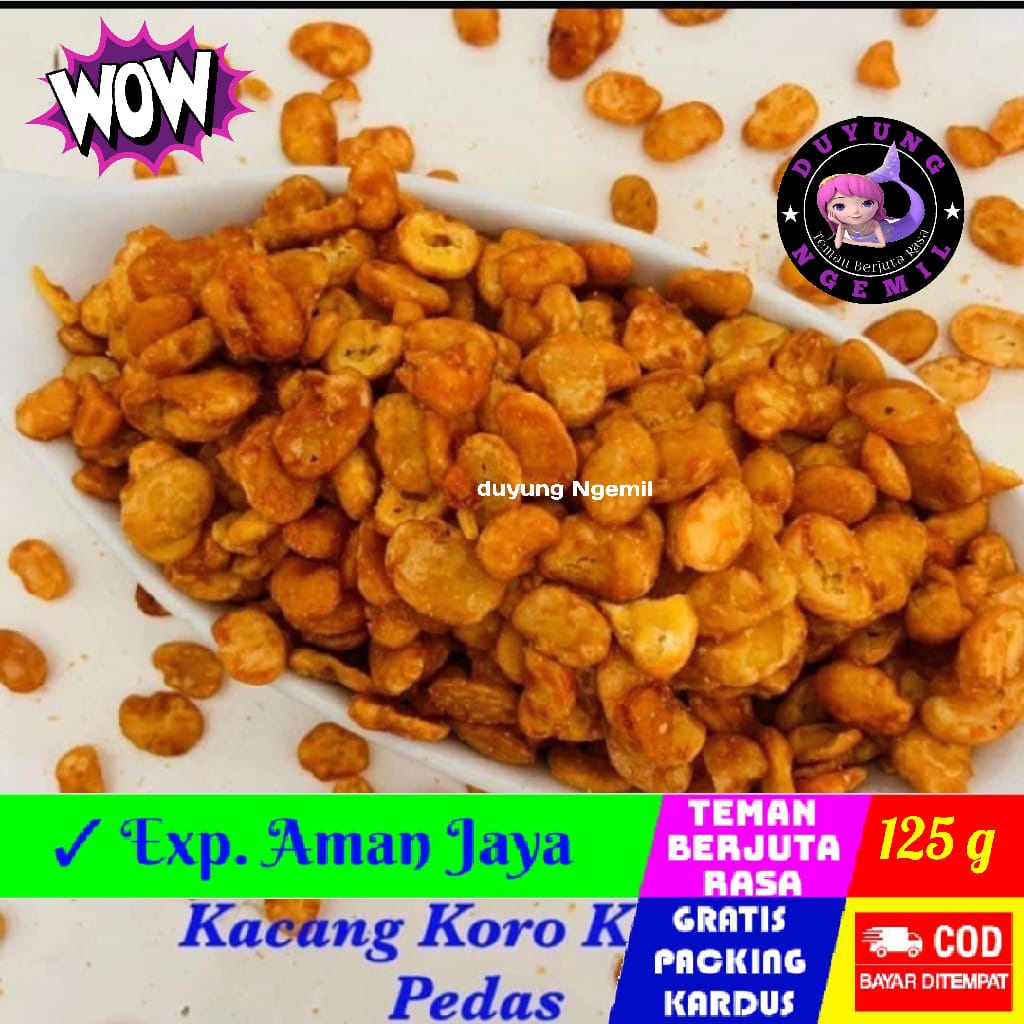 

Kacang Koro Pedas 125g / Kacang Merci Balado - Duyung Ngemil - jajanan jadul makanan ringan jajanan murah snack kiloan