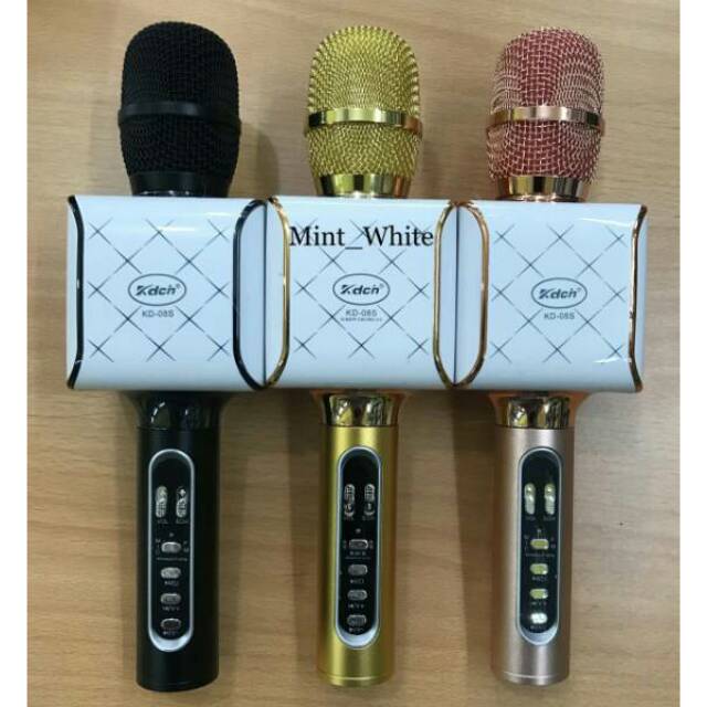 Mic Karaoke KD-08S / Microphone  Bluetooth Kdch-08s / Microphone Portable bisa Turn off suara Vocal
