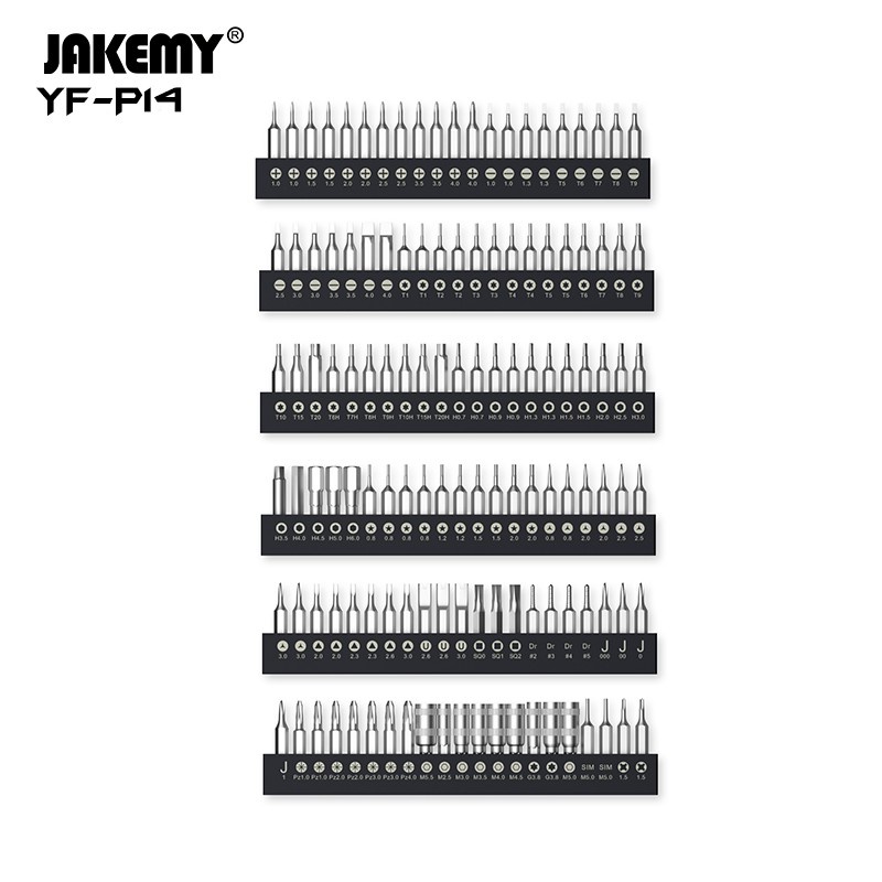 Jakemy JM-YF-P14 Full Mata Obeng Set Lengkap 141in1 Komputer Laptop