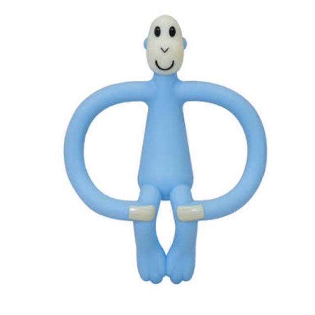 Matchstick Monkey Teether Baby Teething Toy Bayi Gigitan Gusi Anak Bayi Sikat Gigi Mainan Applicator-Light Blue