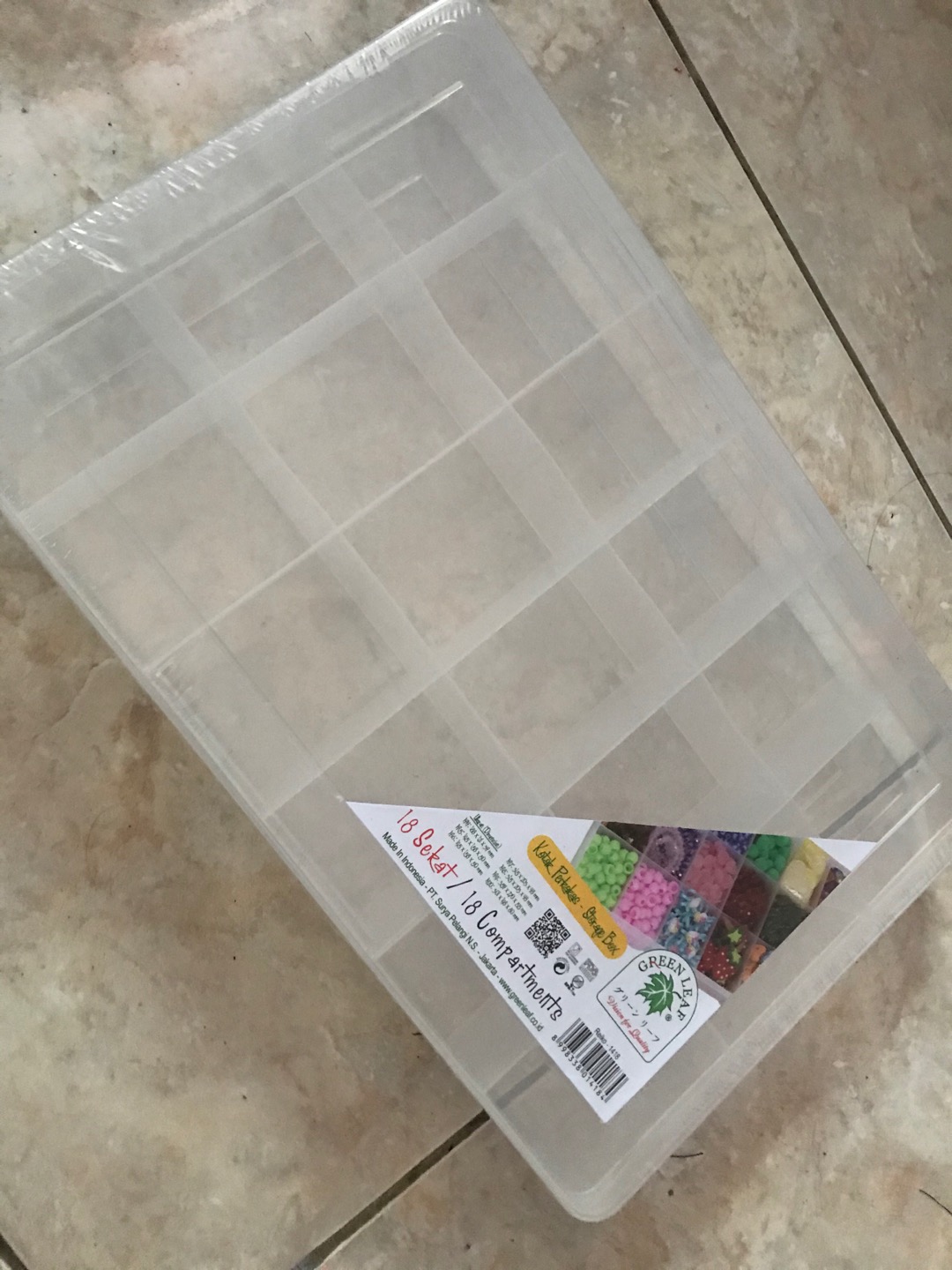 Bahan Kerajinan Tangan Storage Box Jumbo Aksesoris Pernakpernik 18 Sekat Geenleaf