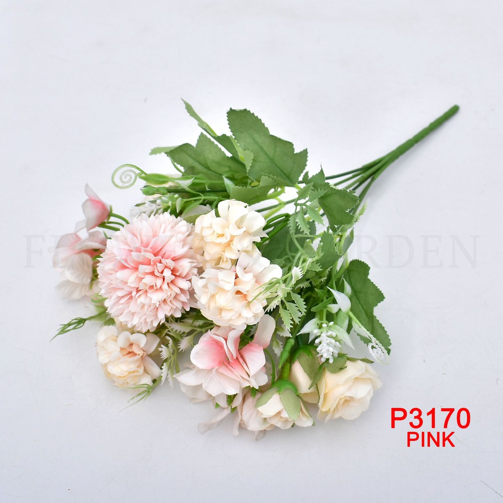 TIB BUNGA HYDRANGEA MIX BUNGA TANGKAI PLASTIK BUNGA ARTIFISIAL BUNGA PAJANGAN BUNGA HIASAN P3170-7