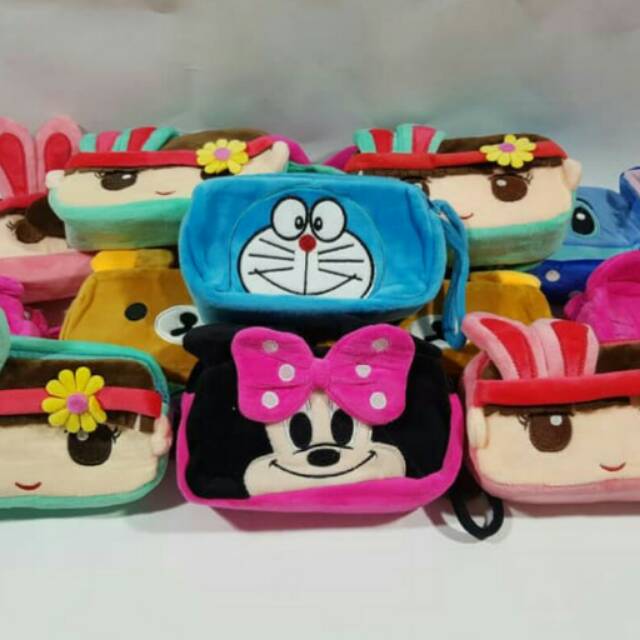 Dompet Handphone Android/lucu/boneka/doraemon/mickey/simple/kado/souvenir