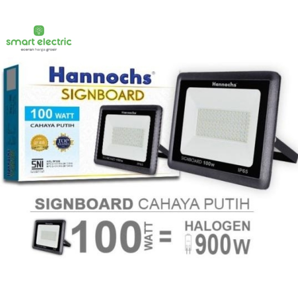 Hannochs Signboard LED Lampu Sorot Flood Light 100 Watt Terang Bagus