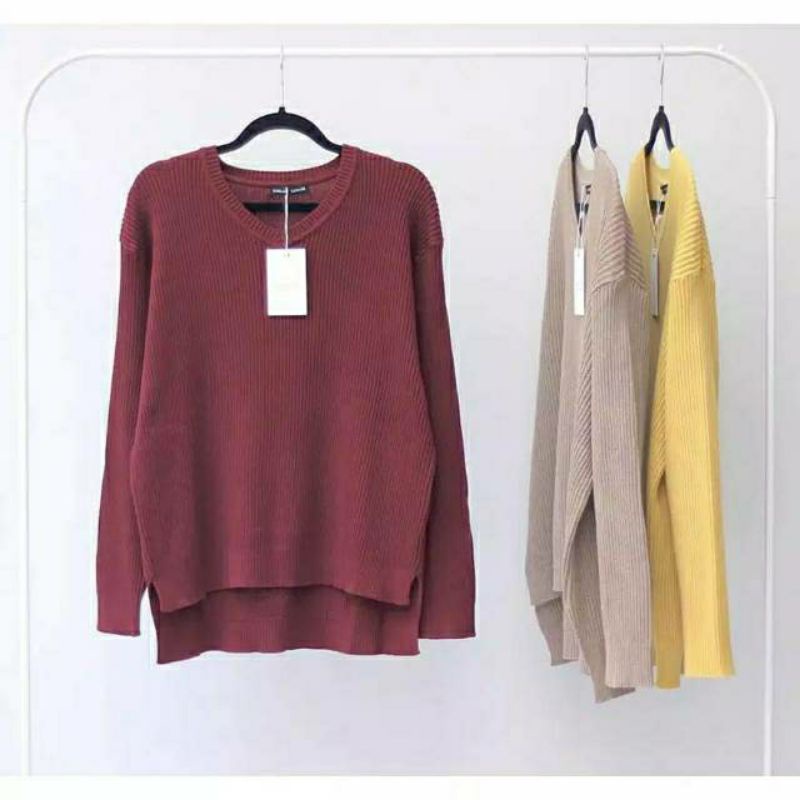 VIONA -  ATASAN RAJUT - VNECK BOXY RAJUT SWEATER