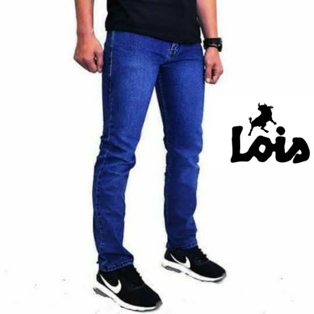 Celana Jeans Lois Celana Jeans Bahan Strech Pensil Biru Tua,  Biru Muda, Dongker Bahan Elastis