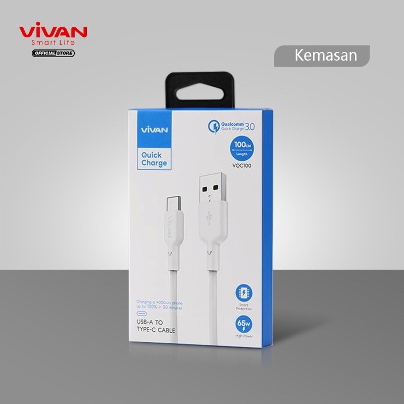 KABEL DATA VIVAN TYPE C VQC100 ORIGINAL 100CM FASTCHARGING