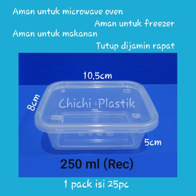 Thinwall food container 250ml kotak/Tempat penyimpanan makanan/Cup salad/Cup puding/ Dessert box