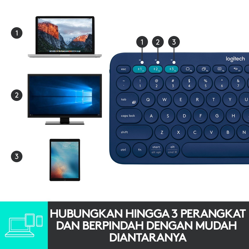 KEYBOARD LOGITECH BLUETOOH MULTI DEVICE K380