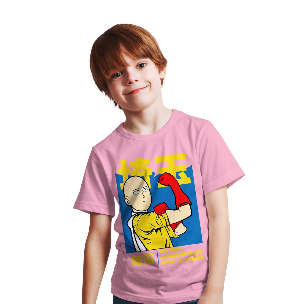 T-SHIRT KIDS ANIME LOGO HERO SAITAMA ONE PUNCH MAN ORIGINAL DISTRO