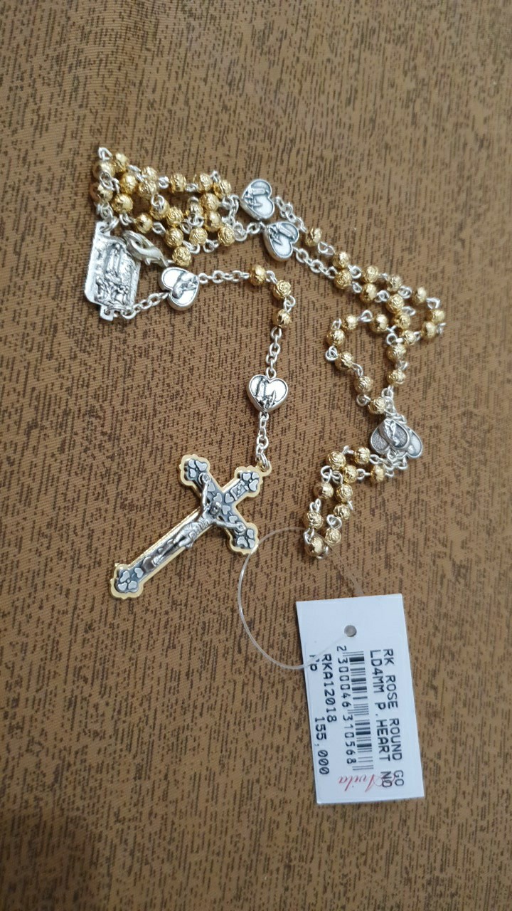 Rosario Metal Ukir Mawar 4mm Devosi Katolik