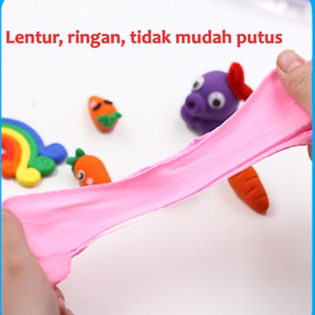 [ORGM] *24 Warna *Mainan Edukasi Soft Clay Tanah Liat Ringan