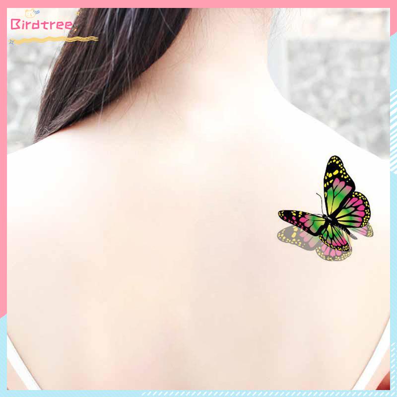 [Readystock❤️COD]Stiker Tato Kupu-kupu 3D Tahan Air Kecil Segar Pergelangan Tangan Klavikula Stiker 