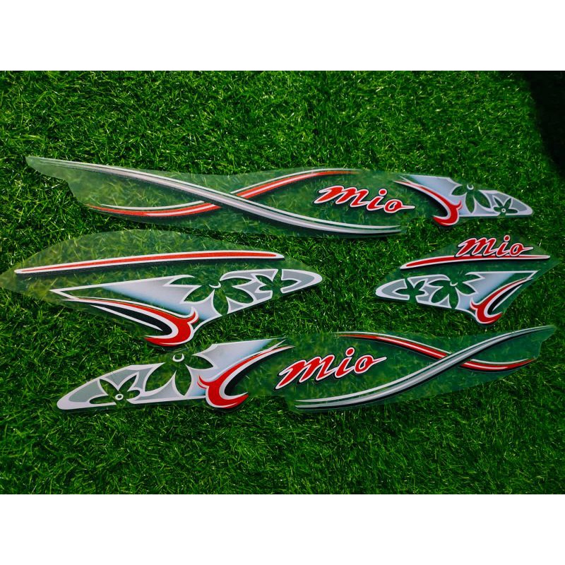 Striping Mio Sporty Flower Bunga Merah Transparan