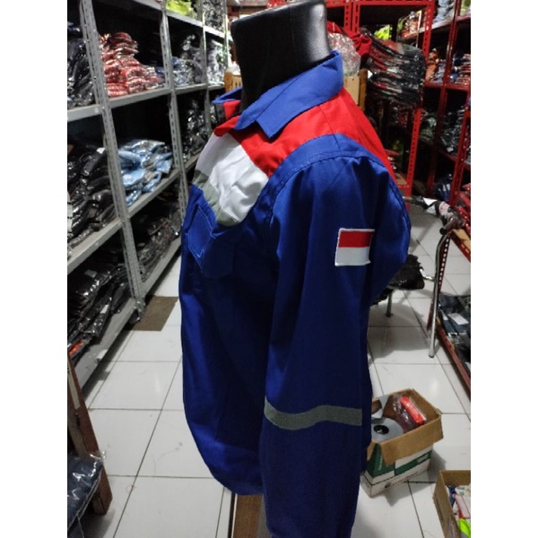 SERAGAM SAFETY MODEL PERTAMINA LOGO LENGKAP RESLETING ATASAN