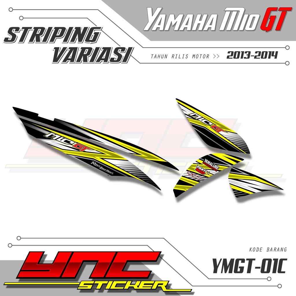 STIKER STRIPING MIO GT -STICKER VARIASI MIO GT TAHUN 2013-2014 - YMGT 01