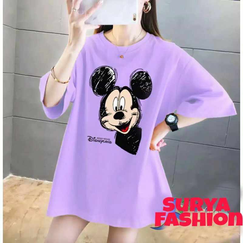 Tshirt Wanita Mickey Oversize Pakaian Wanita Big Size Fit XXXL