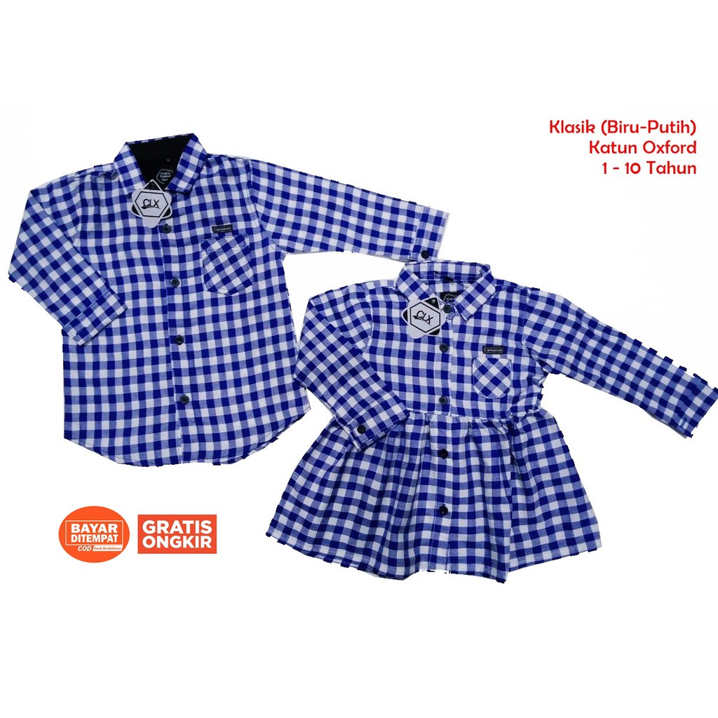 Kemeja Dress Anak Klasik  1-10Thn Katun Oxford Baju Anak Murah Harga Satuan