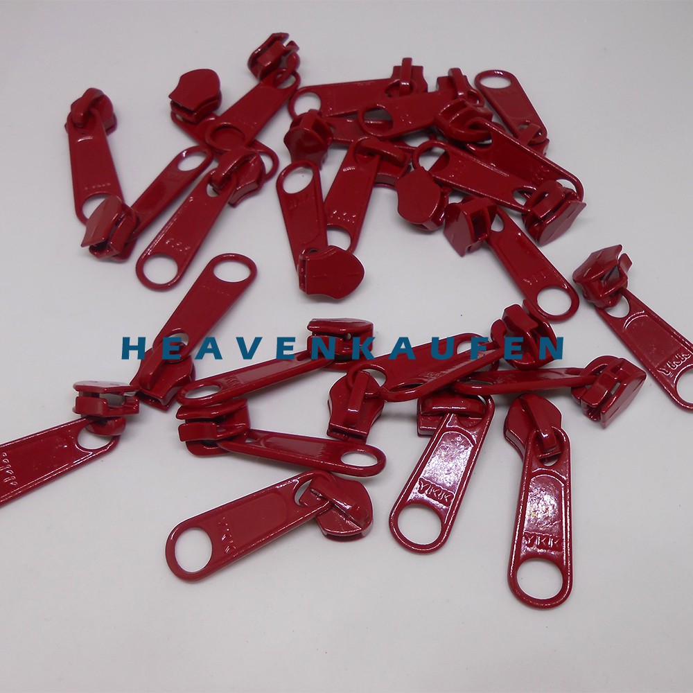 Kepala Resleting YKK Merah Hati/Merah Marun/Maroon No 5