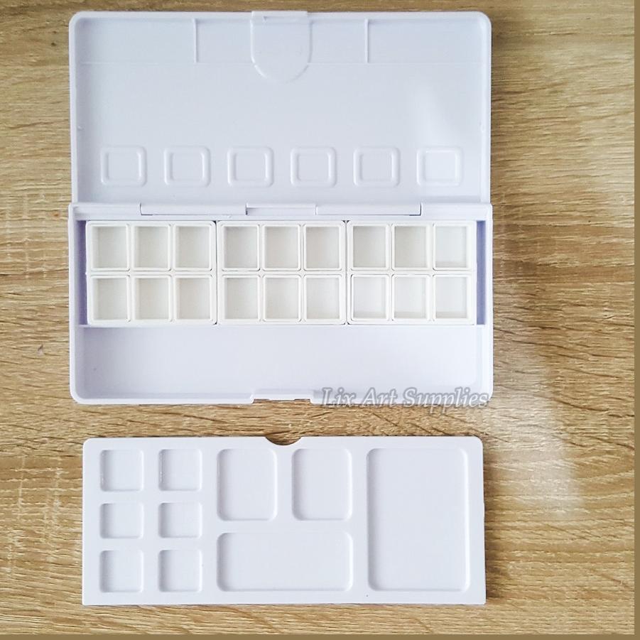 

COD✔️V-Tec BX-18 Empty Watercolor Plastic Box Set 18 Half pan Palette|SQ9