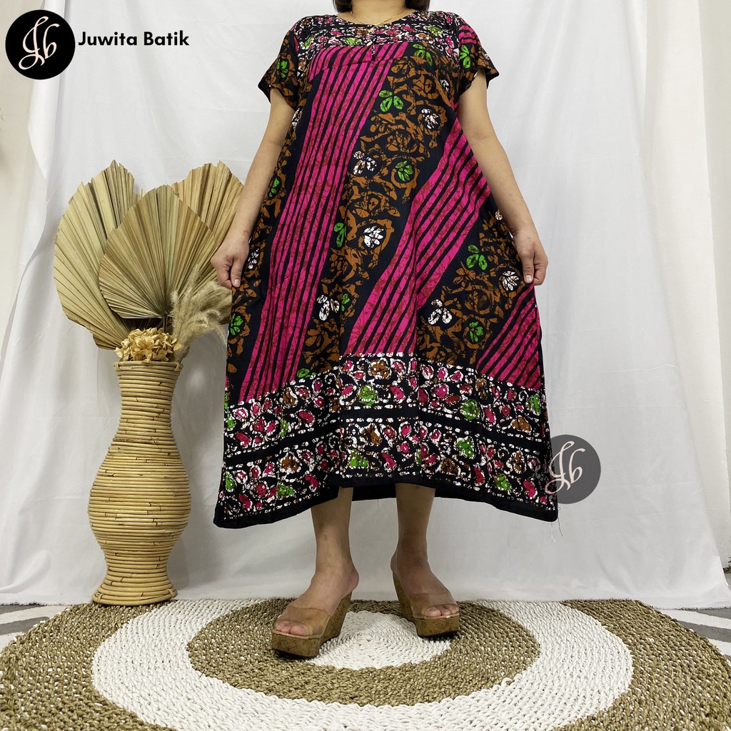 Juwita Batik - Daster Payung Busui Kancing Dada Bahan Rayon Printing ( Bisa Pilih Motif )