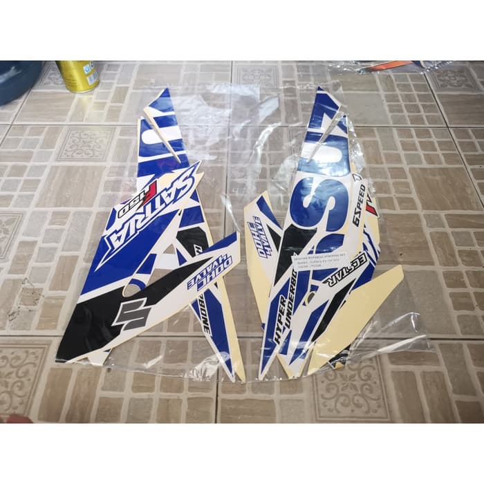 Stiker Bodi Lis Body Striping Satria Fu Fi 2019 Putih Biru