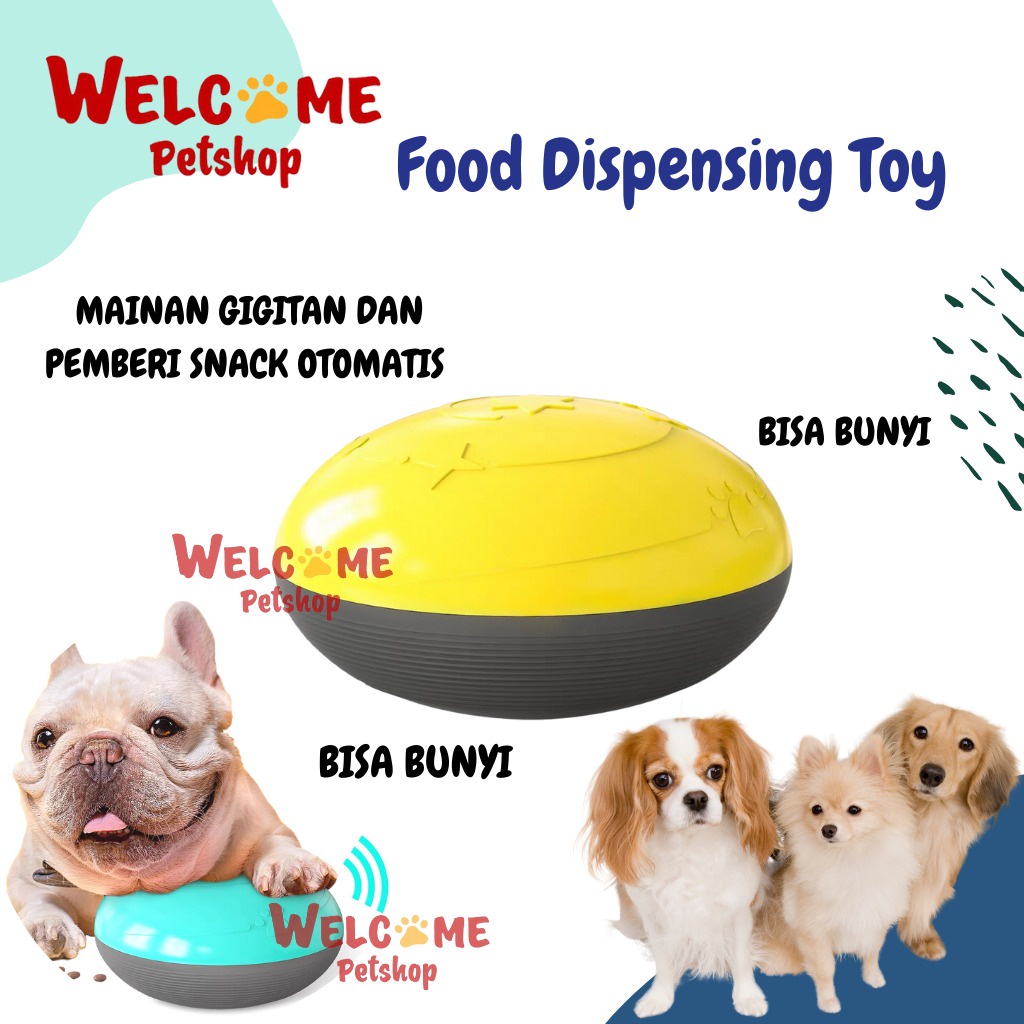 Food Dispensing Toy / Mainan Anjing Snack Otomatis Bola Gigitan