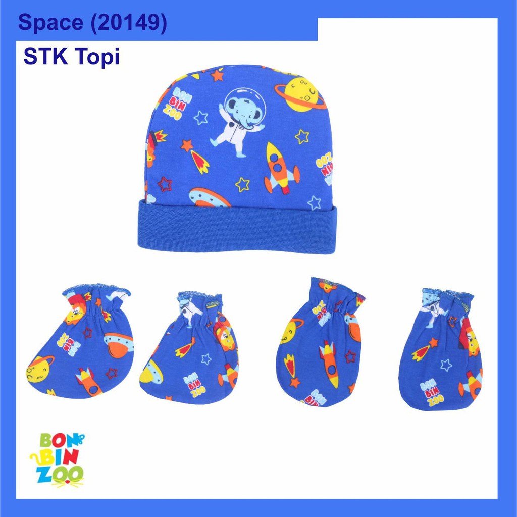 1set topi + sarung tangan + kaki Bonbinzoo SNI CBKS