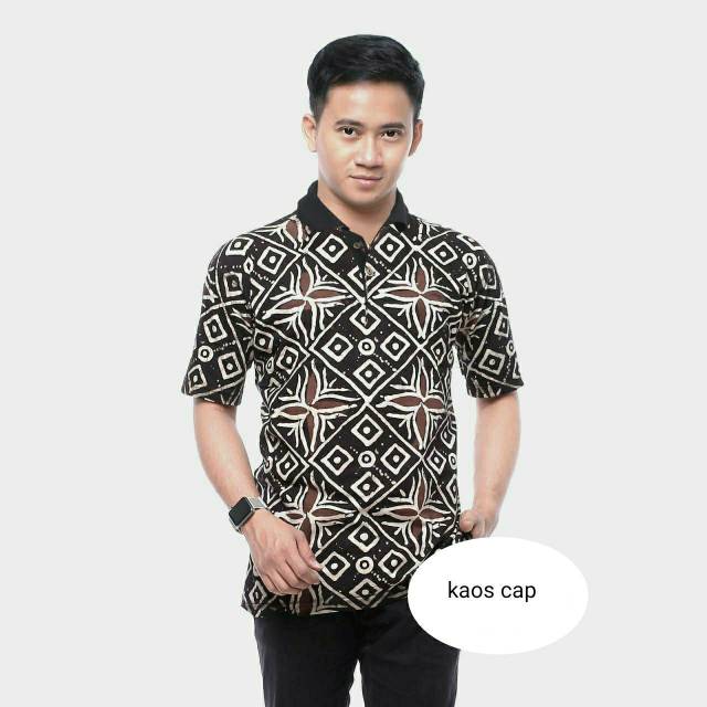 KAOS KERAH BATIK CAP BATANGAN