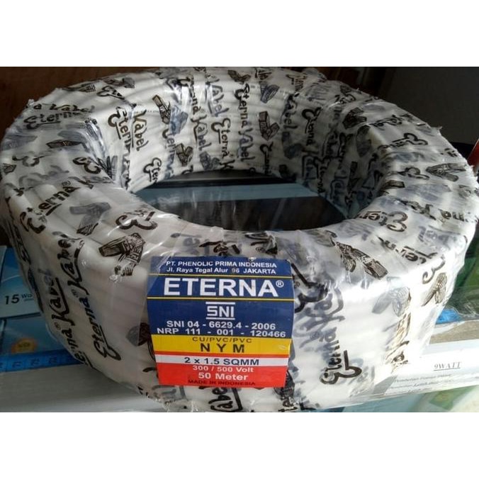 KABEL ETERNA NYM 2x1.5 - KABEL LISTRIK ETERNA NYM 2x1.5 - PER ROLL 50M