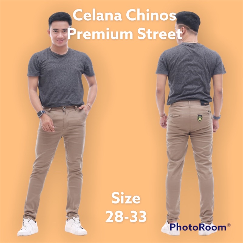 Celana Cinos Panjang Katun Combed Chinos Strit Pria