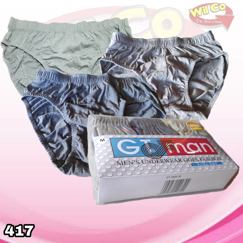 K417 - [Harga Per 1 Potong] CELANA DALAM PRIA BRIEFT [SEGITIGA] GT MAN GMX SIZE S - XL