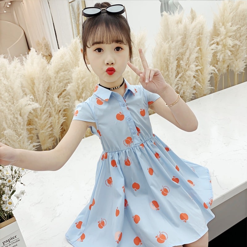 Promo !! Dress anak perempuan import/dress katun murah/ Dress apple sweet kiddos import uk 3-7th