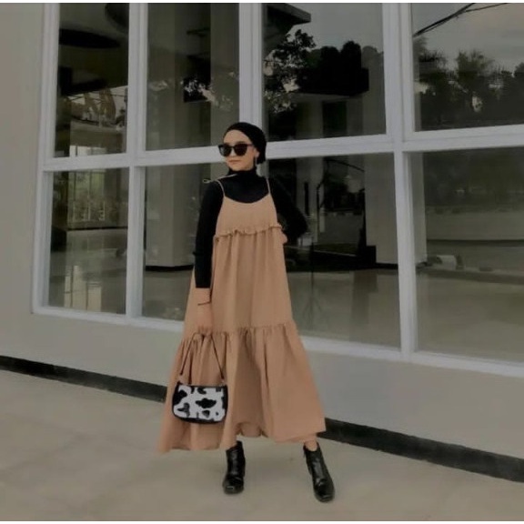 1KG MUAT 4PCS | GISKA OVERALL RUFFLE FASHION WANITA OOTD FASHION HITS SELEBGRAM