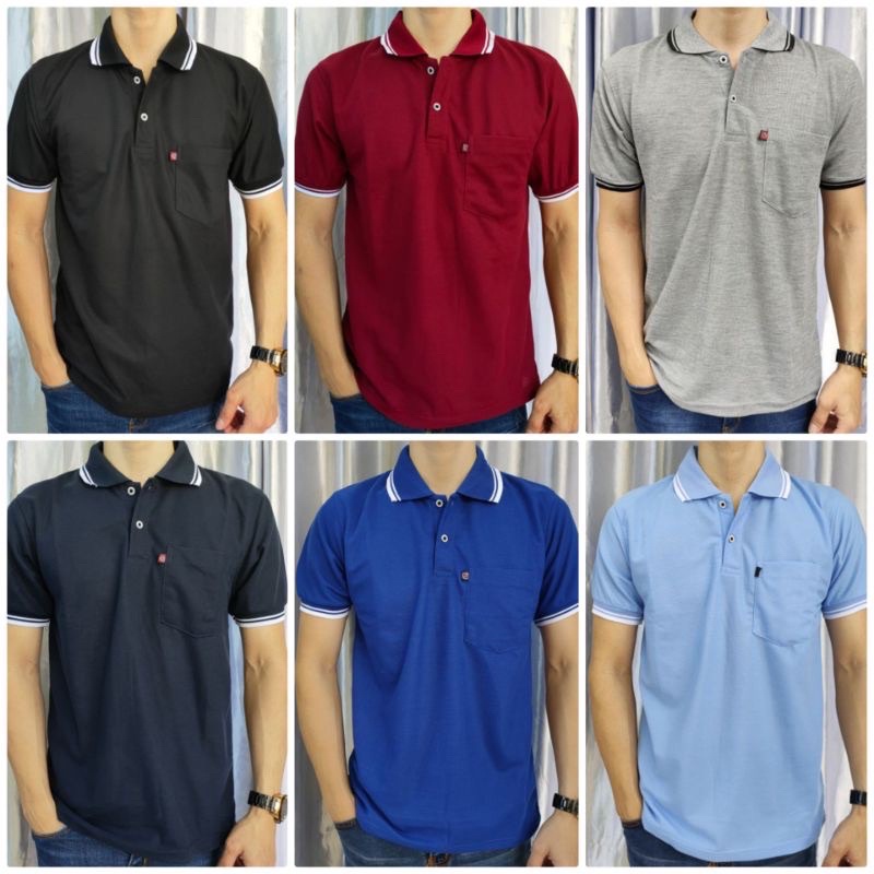 BISA COD kaos kerah / kra pria polos basic premium