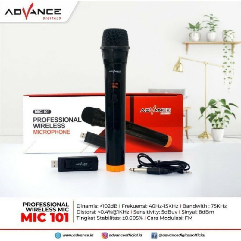 Mic Werless single Advance 101//ORIGINAL/Bergaransi/ Micropon Murah