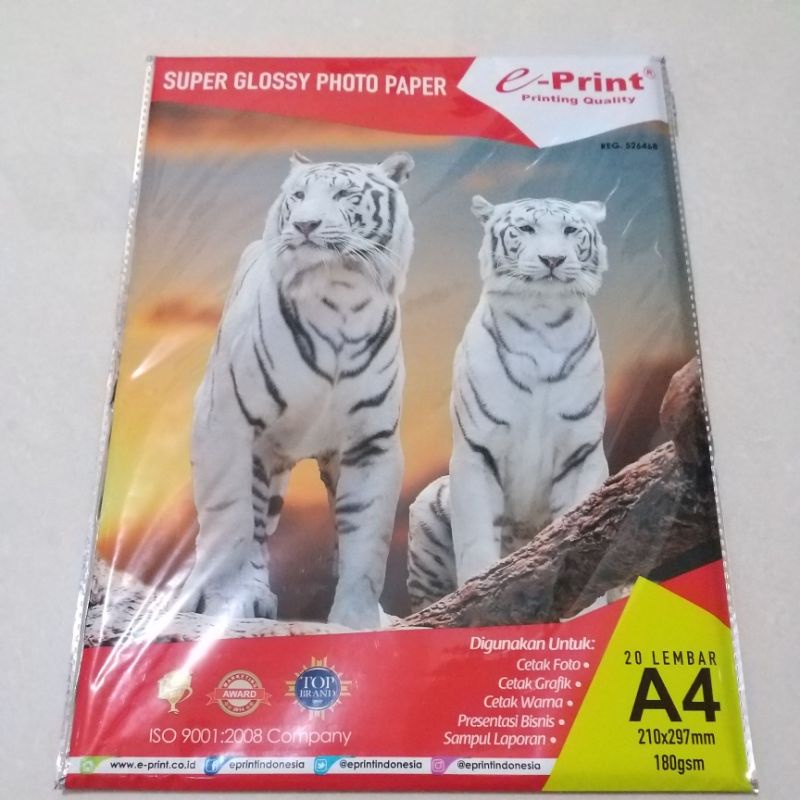 

Kertas Foto e-Print Glossy Paper Aluminium Pack 180 gsm