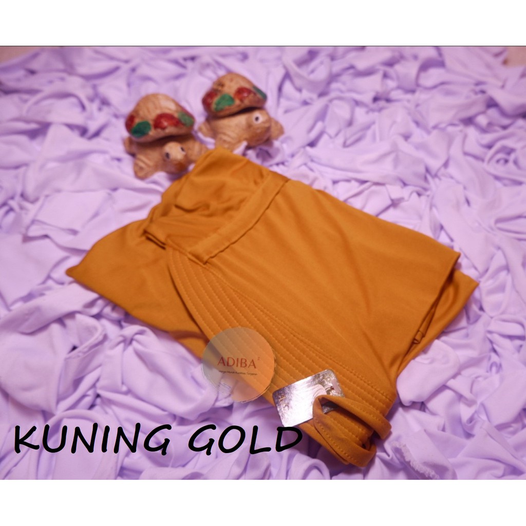 Jilbab Instan Jersey / Jilbab Serut Jersey Adiba / Grosir Kerudung Murah-KUNING GOLD