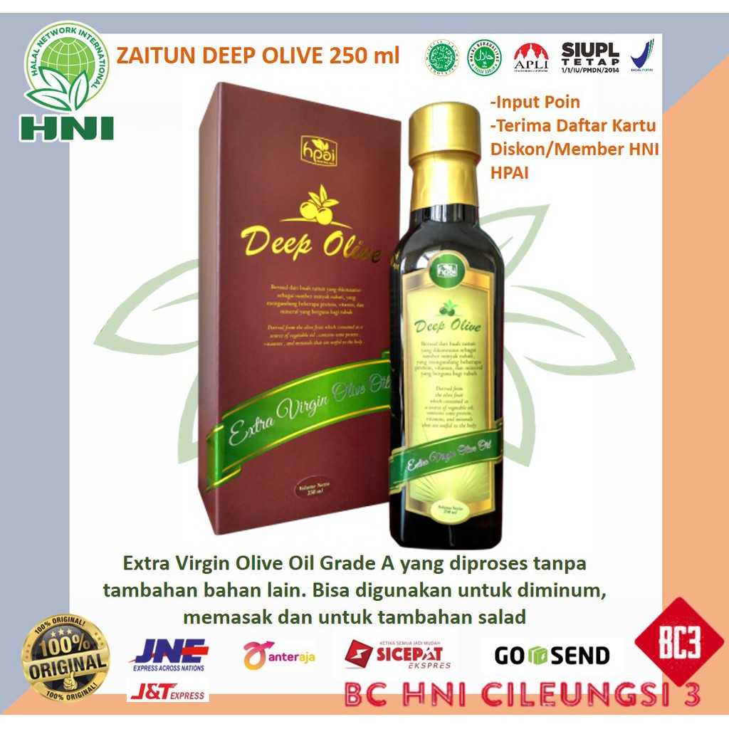 Deep Olive HNI HPAI | Zaitun Botol 250ml