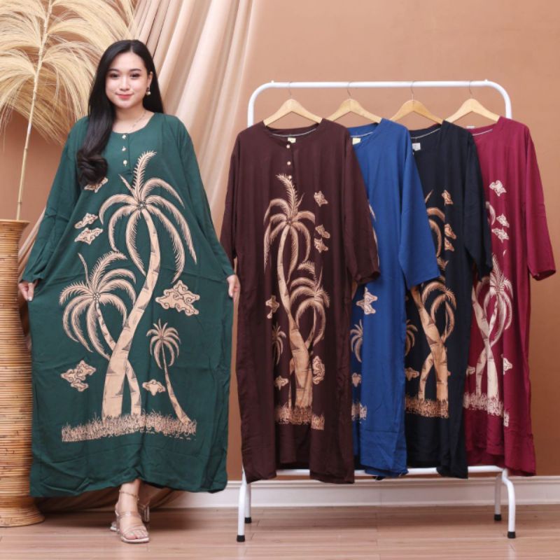 Daster Jumbo Panjang Ld 120 Kekinian Lengan Panjang Busui Kancing Depan Rayon Adem Murah