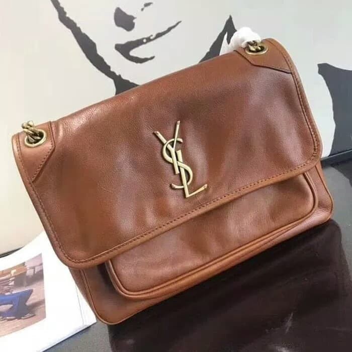 TAS WANITA SWEET YSL NIKI COGNAC SHOULDER BAG