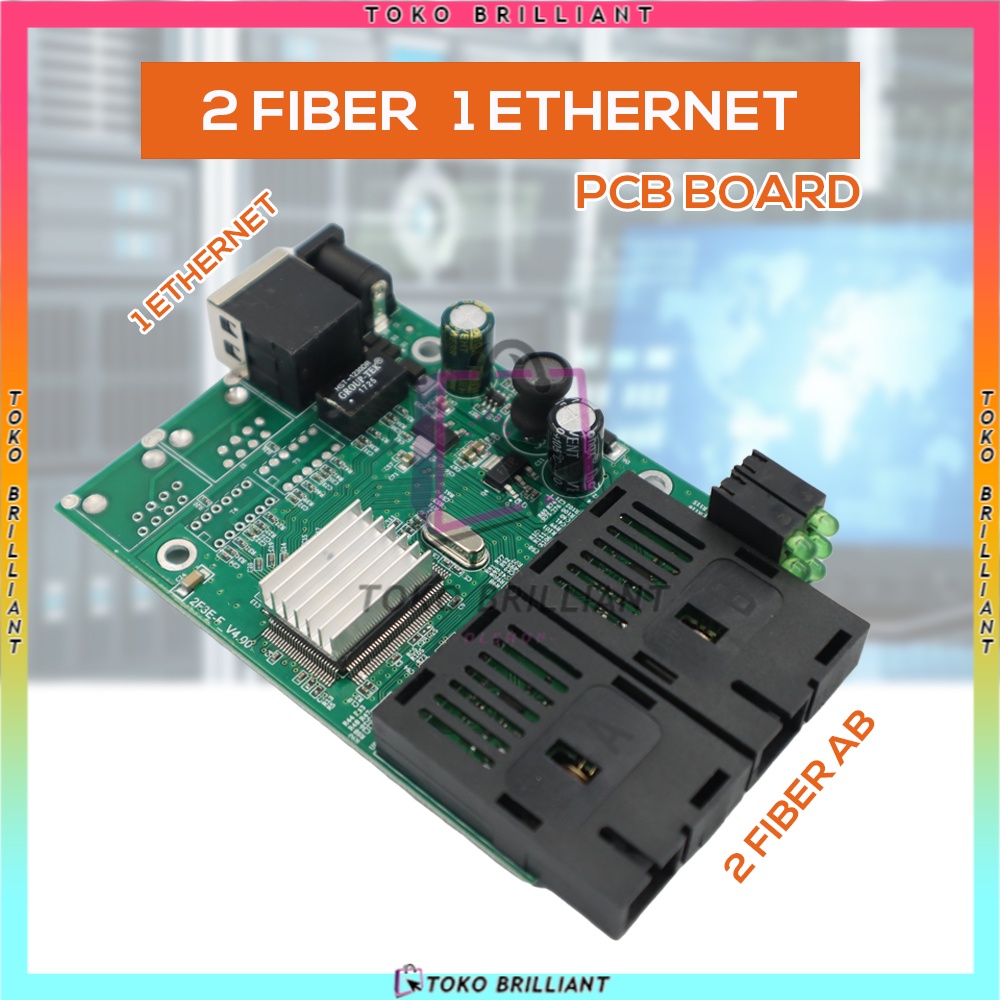 [Support POE] 2FO 1ETH / 2F1E PCB ONLY / + ADAPTOR 12V2A [BISA BAYAR DITEMPAT] Media converter AIRPO