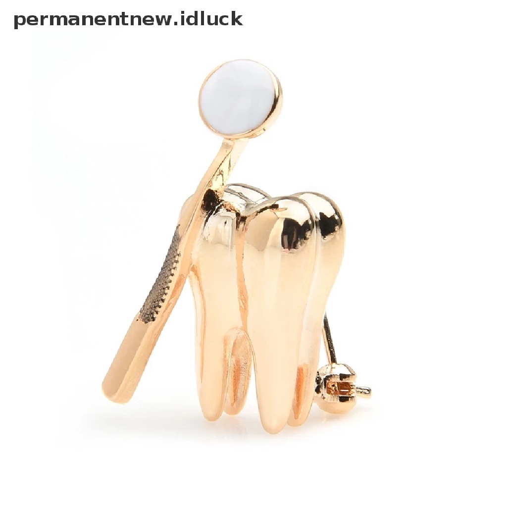 Bros Pin Desain Cermin Warna Emas Untuk Dokter