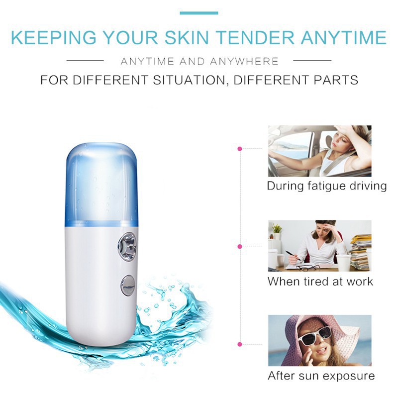 Makassar Portable Nano Spray / Pelembap Wajah / Steril Ruangan / Uap Alkohol & Aromatherapy