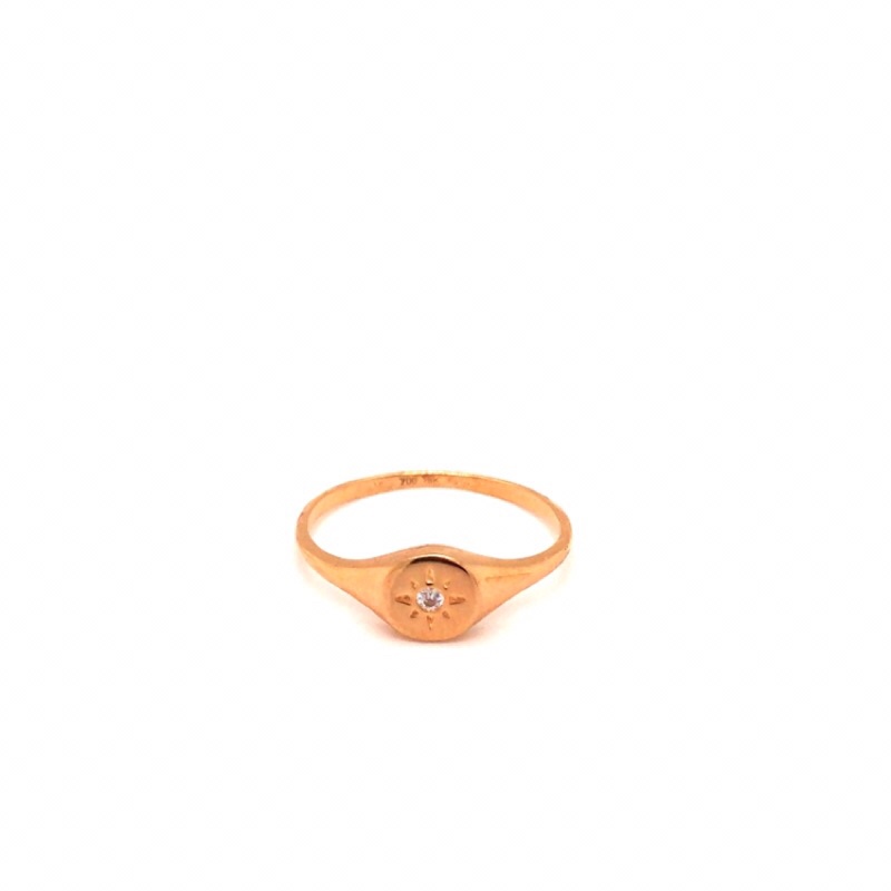 Signet Ring /Cincin Pinky Bulat Emas 16k