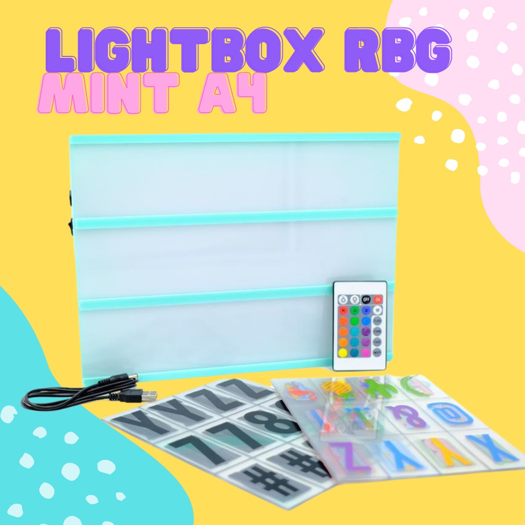 Lampu Hias  Letter Light Box Huruf A4 RGB Colorful / Cinematic Letter Box / DIY LED Cinema Box