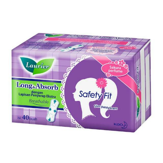 Laurier Safety Fit Long & Absorb Sakura Pantyliner [40 Pcs